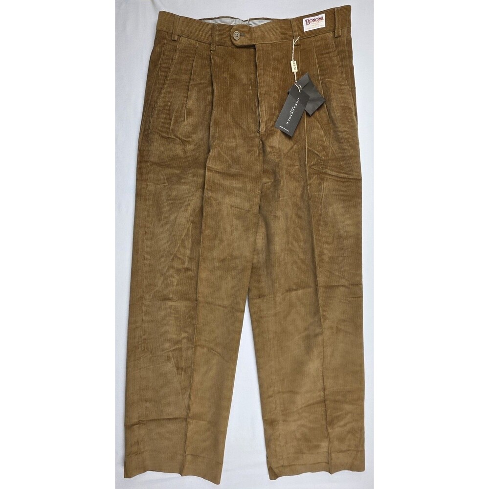 Caracciolo Sport Bonomi Corduroy Pants Size 34x30 NWT Light Camel Made in Italy